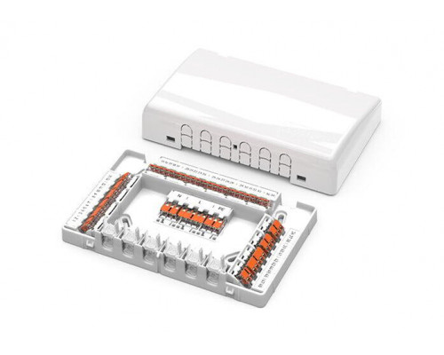 Распределительная коробка для многожильных кабелей 221-ой серии, белая