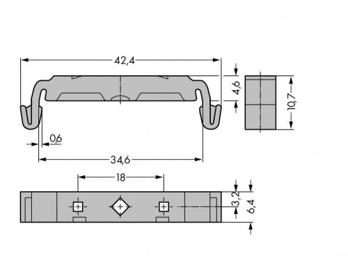 ДЕРЖАТЕЛЬ КЛЕММ 221-2411 НА ДИН РЕЙКУ ТОЛЬКО С 221-250*