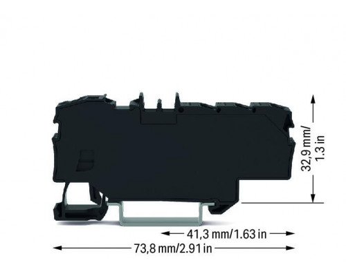 Распределительная клемма; с рабочими пазами; 1 x 6 мм² / 6 x 1.5 мм²; с интегрированной заглушкой; боковая и центральная маркировка; для DIN-rail 35 x 15 и 35 x 7.5; Push-in CAGE CLAMP®; 6,00 мм²; чёрная