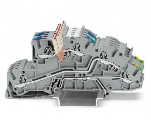 Многоуровневая клемма; с рабочими пазами;2.5 мм²; N/L; Push-in CAGE CLAMP®; 2,50 мм²; серый