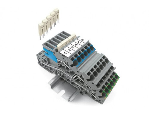 Многоуровневая клемма; с рабочими пазами;2.5 мм²; L; Push-in CAGE CLAMP®; 2,50 мм²; серый