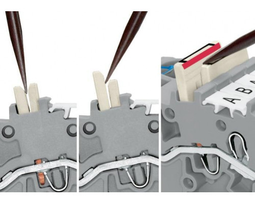 Многоуровневая клемма; с рабочими пазами;2.5 мм²; L; Push-in CAGE CLAMP®; 2,50 мм²; серый