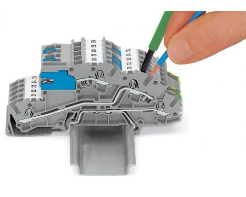 Многоуровневая клемма; с рабочими пазами;2.5 мм²; L; Push-in CAGE CLAMP®; 2,50 мм²; серый