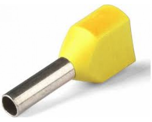 Twin ferrule only for 811 series; Sleeve for 2 x 6 mm / AWG 10; insulated; Nominal current 63 A; yellow