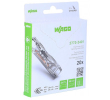 2-проводная клемма, 0,75-4,0 мм2 для ремонта кабеля, прозрачная; 32 А набор 20 шт.