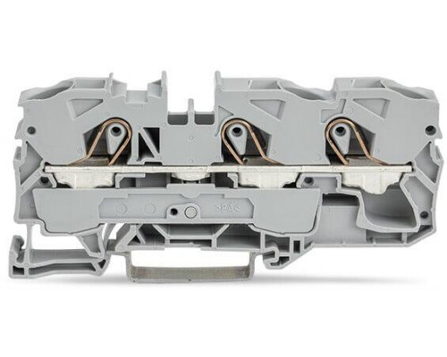 3-пров. проходная клемма,; 10 мм²; применима для Ex e II s; боковая и центральная маркировка; для DIN-rail 35 x 15 и 35 x 7.5; Push-in CAGE CLAMP®; 10,00 мм²; light серый