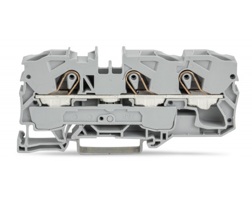 3-пров. проходная клемма,; 10 мм²; применима для Ex e II s; боковая и центральная маркировка; для DIN-rail 35 x 15 и 35 x 7.5; Push-in CAGE CLAMP®; 10,00 мм²; серый