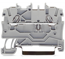 2-пров. проходная клемма,; 1 мм²; применима для Ex e II s; боковая и центральная маркировка; для DIN-rail 35 x 15 и 35 x 7.5; Push-in CAGE CLAMP®; 1,00 мм²; серый