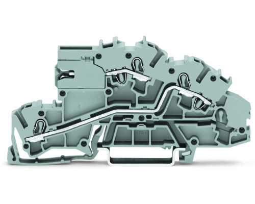 Многоуровневая клемма; с рабочими пазами;2.5 мм²; со скользящим размыкателем нейтрали; LT/L; Push-in CAGE CLAMP®; 2,50 мм²; серый