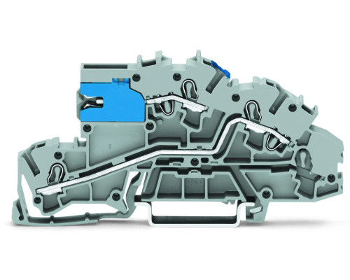 Многоуровневая клемма; с рабочими пазами;2.5 мм²; со скользящим размыкателем нейтрали; NT/L; Push-in CAGE CLAMP®; 2,50 мм²; серый