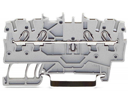 4-пров. проходная клемма, 0,14 - 1 (1,5) мм², Ex e II, серая; боковая и центральная маркировка; технология Push-in CAGE CLAMP; серая