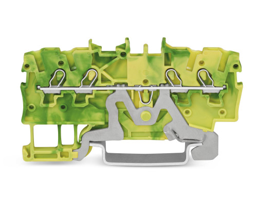 4-пров. заземляющая клемма; 1 мм²; применима для Ex e II s; боковая и центральная маркировка; для DIN-rail 35 x 15 и 35 x 7.5; Push-in CAGE CLAMP®; 1,00 мм²; зелёно-жёлтая