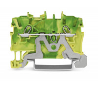 2-пров. заземляющая клемма; 1 мм²; применима для Ex e II s; боковая и центральная маркировка; для DIN-rail 35 x 15 и 35 x 7.5; Push-in CAGE CLAMP®; 1,00 мм²; зелёно-жёлтая