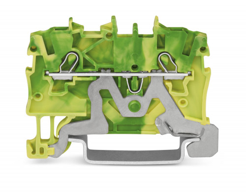 2-пров. заземляющая клемма; 1 мм²; применима для Ex e II s; боковая и центральная маркировка; для DIN-rail 35 x 15 и 35 x 7.5; Push-in CAGE CLAMP®; 1,00 мм²; зелёно-жёлтая