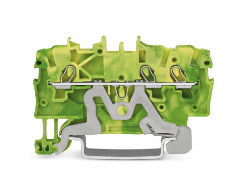 3-пров. заземляющая клемма; 1 мм²; применима для Ex e II s; боковая и центральная маркировка; для DIN-rail 35 x 15 и 35 x 7.5; Push-in CAGE CLAMP®; 1,00 мм²; зелёно-жёлтая