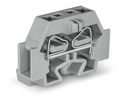 2-пров. модульная клемма, 0,08-4.0 mm², с креп.фланцами, монтаж на поверхность; серая