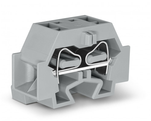 4-пров. модульная клемма, 0,08-4.0 mm², с креп.фланцами, монтаж на поверхность; серая