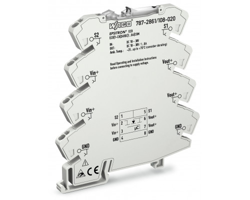 Electronic circuit breaker; 1-channel; 24 VDC input voltage; adjustable 1 … 8 A; Signal contact