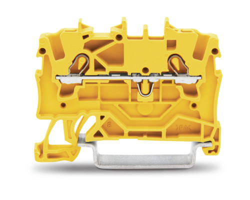 2-пров. проходная клемма,; 1.5 мм²; применима для Ex e II s; боковая и центральная маркировка; для DIN-rail 35 x 15 и 35 x 7.5; Push-in CAGE CLAMP®; 1,50 мм²; жёлтая