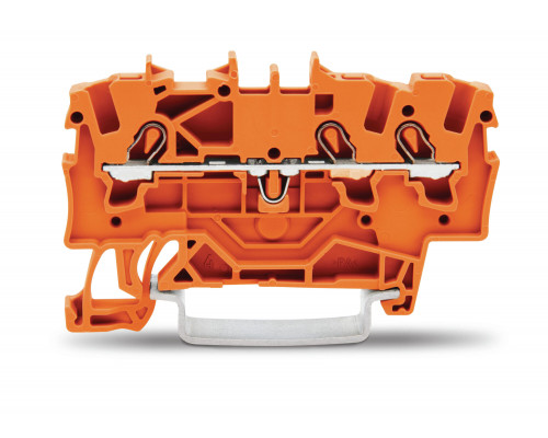 3-пров. проходная клемма,; 1.5 мм²; применима для Ex e II s; боковая и центральная маркировка; для DIN-rail 35 x 15 и 35 x 7.5; Push-in CAGE CLAMP®; 1,50 мм²; оранжевая