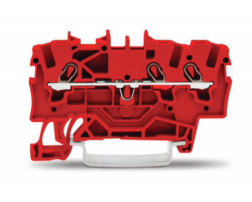 3-пров. проходная клемма,; 1.5 мм²; применима для Ex e II s; боковая и центральная маркировка; для DIN-rail 35 x 15 и 35 x 7.5; Push-in CAGE CLAMP®; 1,50 мм²; красная