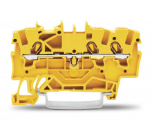 3-пров. проходная клемма,; 1.5 мм²; применима для Ex e II s; боковая и центральная маркировка; для DIN-rail 35 x 15 и 35 x 7.5; Push-in CAGE CLAMP®; 1,50 мм²; жёлтая