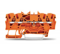 4-пров. проходная клемма,; 1.5 мм²; применима для Ex e II s; боковая и центральная маркировка; для DIN-rail 35 x 15 и 35 x 7.5; Push-in CAGE CLAMP®; 1,50 мм²; оранжевая