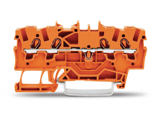 4-пров. проходная клемма,; 1.5 мм²; применима для Ex e II s; боковая и центральная маркировка; для DIN-rail 35 x 15 и 35 x 7.5; Push-in CAGE CLAMP®; 1,50 мм²; оранжевая