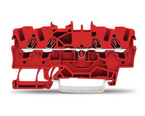 4-пров. проходная клемма,; 1.5 мм²; применима для Ex e II s; боковая и центральная маркировка; для DIN-rail 35 x 15 и 35 x 7.5; Push-in CAGE CLAMP®; 1,50 мм²; красная