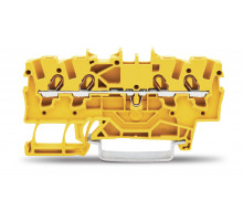 4-пров. проходная клемма,; 1.5 мм²; применима для Ex e II s; боковая и центральная маркировка; для DIN-rail 35 x 15 и 35 x 7.5; Push-in CAGE CLAMP®; 1,50 мм²; жёлтая