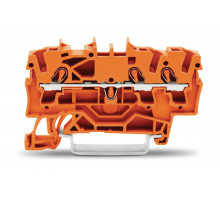 3-пров. проходная клемма,; 2.5 мм²; применима для Ex e II s; боковая и центральная маркировка; для DIN-rail 35 x 15 и 35 x 7.5; Push-in CAGE CLAMP®; 2,50 мм²; оранжевая
