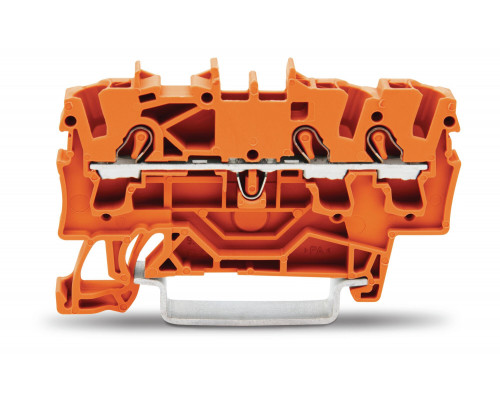 3-пров. проходная клемма,; 2.5 мм²; применима для Ex e II s; боковая и центральная маркировка; для DIN-rail 35 x 15 и 35 x 7.5; Push-in CAGE CLAMP®; 2,50 мм²; оранжевая