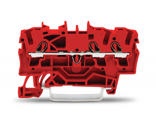 3-пров. проходная клемма,; 2.5 мм²; применима для Ex e II s; боковая и центральная маркировка; для DIN-rail 35 x 15 и 35 x 7.5; Push-in CAGE CLAMP®; 2,50 мм²; красная
