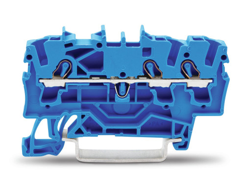 3-пров. проходная клемма,; 2.5 мм²; для Ex e II и Ex i applications; боковая и центральная маркировка; для DIN-rail 35 x 15 и 35 x 7.5; Push-in CAGE CLAMP®; 2,50 мм²; синяя