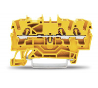 3-пров. проходная клемма,; 2.5 мм²; применима для Ex e II s; боковая и центральная маркировка; для DIN-rail 35 x 15 и 35 x 7.5; Push-in CAGE CLAMP®; 2,50 мм²; жёлтая
