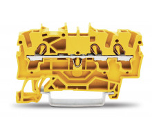 3-пров. проходная клемма,; 2.5 мм²; применима для Ex e II s; боковая и центральная маркировка; для DIN-rail 35 x 15 и 35 x 7.5; Push-in CAGE CLAMP®; 2,50 мм²; жёлтая