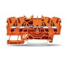4-пров. проходная клемма,; 2.5 мм²; применима для Ex e II s; боковая и центральная маркировка; для DIN-rail 35 x 15 и 35 x 7.5; Push-in CAGE CLAMP®; 2,50 мм²; оранжевая