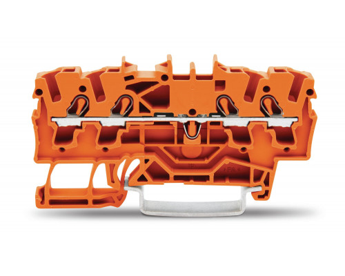 4-пров. проходная клемма,; 2.5 мм²; применима для Ex e II s; боковая и центральная маркировка; для DIN-rail 35 x 15 и 35 x 7.5; Push-in CAGE CLAMP®; 2,50 мм²; оранжевая