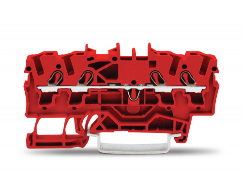 4-пров. проходная клемма,; 2.5 мм²; применима для Ex e II s; боковая и центральная маркировка; для DIN-rail 35 x 15 и 35 x 7.5; Push-in CAGE CLAMP®; 2,50 мм²; красная