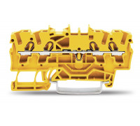 4-пров. проходная клемма,; 2.5 мм²; применима для Ex e II s; боковая и центральная маркировка; для DIN-rail 35 x 15 и 35 x 7.5; Push-in CAGE CLAMP®; 2,50 мм²; жёлтая
