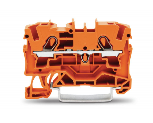 2-пров. проходная клемма,; 4 мм²; применима для Ex e II s; боковая и центральная маркировка; для DIN-rail 35 x 15 и 35 x 7.5; Push-in CAGE CLAMP®; 4,00 мм²; оранжевая