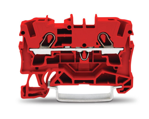 2-пров. проходная клемма,; 4 мм²; применима для Ex e II s; боковая и центральная маркировка; для DIN-rail 35 x 15 и 35 x 7.5; Push-in CAGE CLAMP®; 4,00 мм²; красная