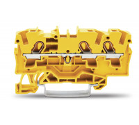 3-пров. проходная клемма,; 4 мм²; применима для Ex e II s; боковая и центральная маркировка; для DIN-rail 35 x 15 и 35 x 7.5; Push-in CAGE CLAMP®; 4,00 мм²; жёлтая