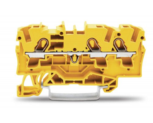 3-пров. проходная клемма,; 4 мм²; применима для Ex e II s; боковая и центральная маркировка; для DIN-rail 35 x 15 и 35 x 7.5; Push-in CAGE CLAMP®; 4,00 мм²; жёлтая
