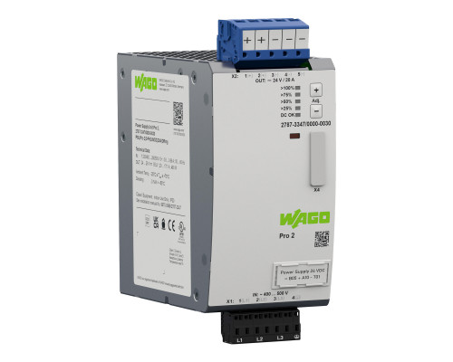 Power supply; Pro 2; 3-phase; 24 VDC output voltage; 20 A output current; TopBoost + PowerBoost; communication capability; ORing