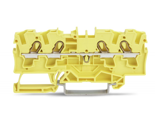 4-пров. проходная клемма,; 4 мм²; применима для Ex e II s; боковая и центральная маркировка; для DIN-rail 35 x 15 и 35 x 7.5; Push-in CAGE CLAMP®; 4,00 мм²; жёлтая