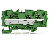3-пров. проходная клемма,; 6 мм²; применима для Ex e II s; боковая и центральная маркировка; для DIN-rail 35 x 15 и 35 x 7.5; Push-in CAGE CLAMP®; 6,00 мм²; green