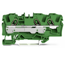 3-пров. проходная клемма,; 6 мм²; применима для Ex e II s; боковая и центральная маркировка; для DIN-rail 35 x 15 и 35 x 7.5; Push-in CAGE CLAMP®; 6,00 мм²; green