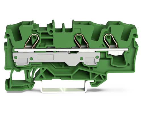 3-пров. проходная клемма,; 6 мм²; применима для Ex e II s; боковая и центральная маркировка; для DIN-rail 35 x 15 и 35 x 7.5; Push-in CAGE CLAMP®; 6,00 мм²; green