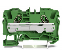 2-пров. проходная клемма,; 6 мм²; применима для Ex e II s; боковая и центральная маркировка; для DIN-rail 35 x 15 и 35 x 7.5; Push-in CAGE CLAMP®; 6,00 мм²; green